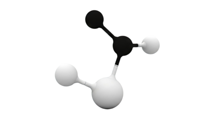 Abstract Molecule Model with Black and White Spheres