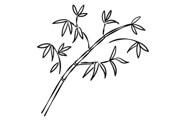 竹（笹）の線画イラスト