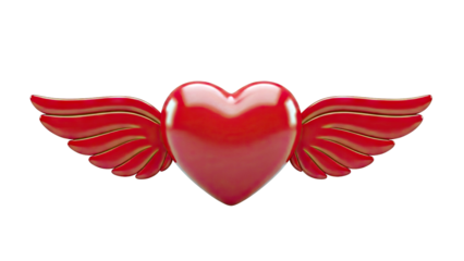 Red Heart with Wings