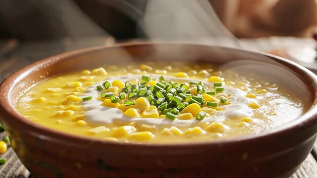 Delicious Corn Chowder - A Heartwarming Bowl of Comfort.