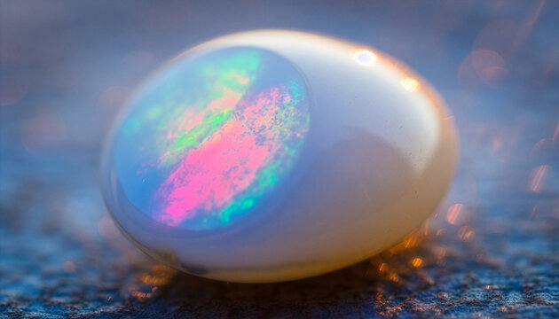 Polished Ovoid Cabochon with Internal Iridescence