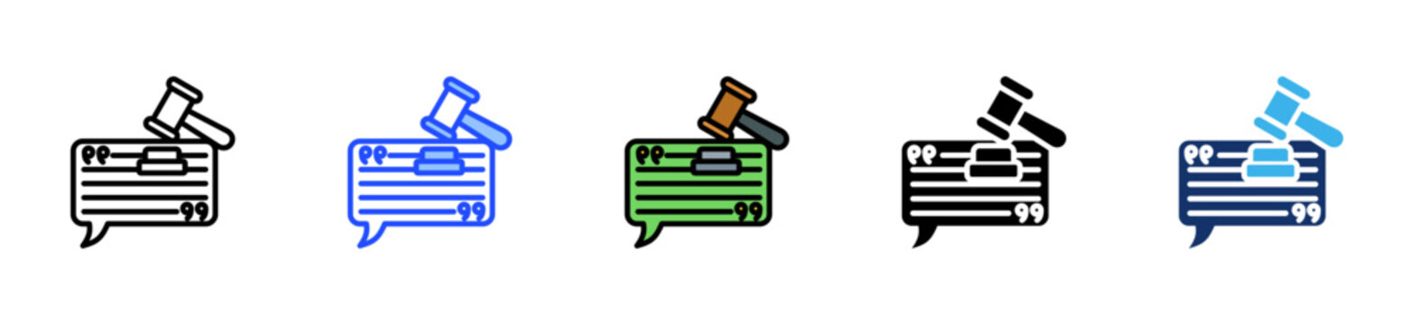 Legal Citation Icon Collection With Multiple Styles