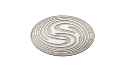 Abstract Swirling 'S' Logo on Circular Disc