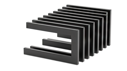 Modern Black Geometric Sculpture