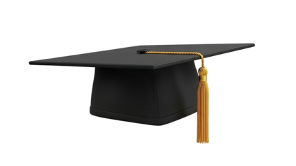 Black Graduation Cap with Gold Tassel