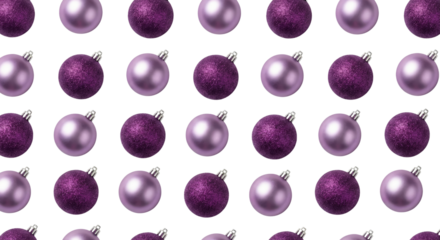 Purple Glitter Christmas Baubles Pattern