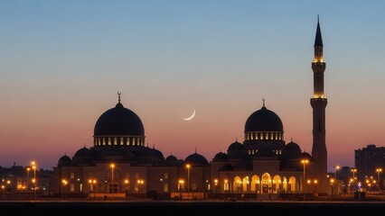 Fototapeta premium Islamic Mosque Night View