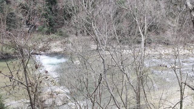 Fiume Sentino a San Vittore di Genga in Italia