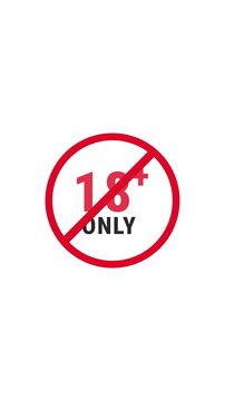 18+ Not Allowed Sign animation Vertical white background