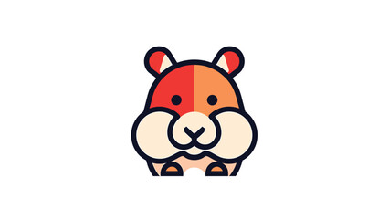 Obraz premium Cute cartoon hamster illustration with adorable cheeks and fluffy ears, perfect for design.