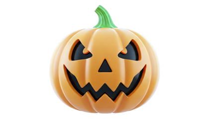 3D Jack-o'-lantern with Scary Face