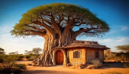 Whimsical Treehouse Dwelling - A Harmonious Blend of Nature and Architecture.