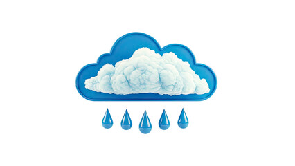 Rain Cloud Icon with Water Droplets
