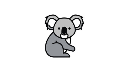 Cute cartoon koala bear sitting and looking adorable with fluffy ears and fur.
