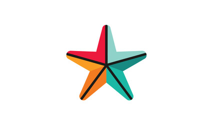 Obraz premium Colorful star illustration with vibrant hues and artistic design elements, perfect for creative projects.