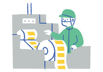 Male worker engaged in printing operations_color