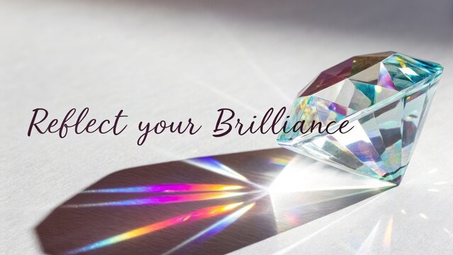 Diamond facets catching rainbow light - Powered by Adobe