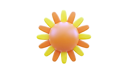 3D Cartoon Sun Flower Illustration