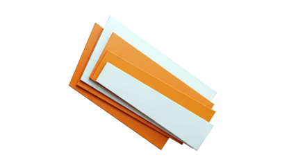 Layered Orange and White Rectangles on White Background