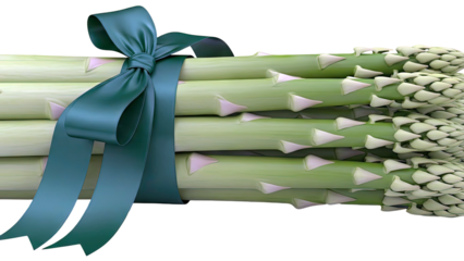 Bunch of Asparagus Tied with a Green Ribbon