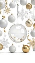 Fototapeta premium Christmas Ornaments and Snowflakes Decoration Festive.