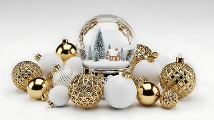 Christmas Ornaments and Snow Globe Decoration.