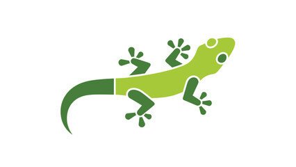 Naklejka premium Green lizard illustration on white background, perfect for design and branding.