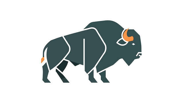 Stylized illustration of a bison, showcasing its powerful form and iconic presence in nature.