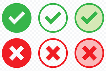 Check mark icon set. Check box icon with right and wrong buttons and yes or no checkmark icons. eps 10 © Hike Studio 444