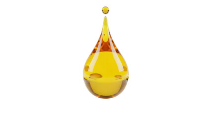 Argan oil liquid texture minimalist background 3d rendering, yellow serum drops on white, natural cosmetic concept.