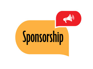 sponsorship sign on white background