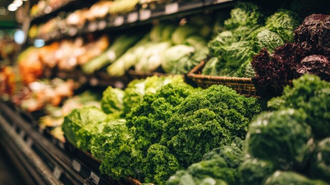 Fresh Produce Display in Organic Grocery Section With Eco-Friendly Design and Soft Lighting for a Clean Shopping Experience