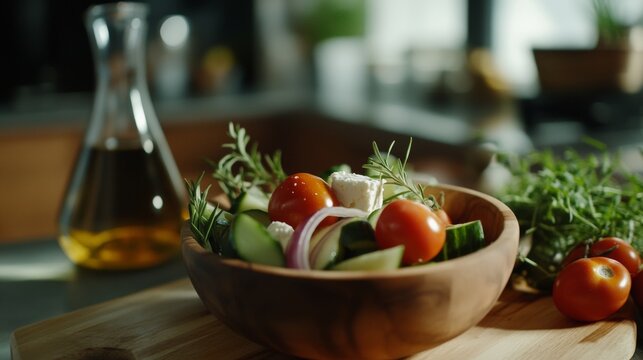 A vibrant display of fresh produce in a rustic kitchen setting. This image is perfect for culinary themes or healthy eating concepts. - Powered by Adobe
