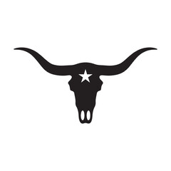Geometric Longhorn Skull Logo For Modern Western Brand