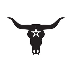 Horizontal Longhorn Logo For Powerful Western Identity