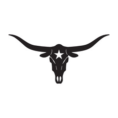 Sharp Horn Longhorn Skull Logo For Bold Western Brands