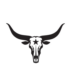 Rounded Horn Longhorn Logo With Friendly Western Style