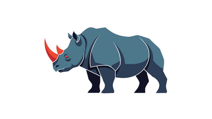 Obraz premium A majestic rhinoceros stands proudly, showcasing its impressive size and unique horn.