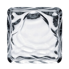 Stunning clear ice cube with smooth surface and black background