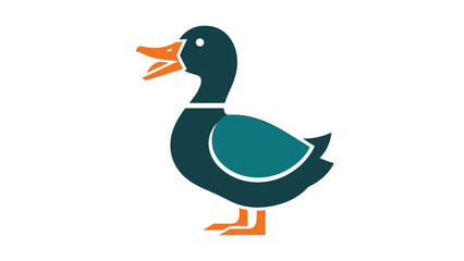 Fototapeta premium A vibrant illustration of a duck with an open beak, showcasing its colorful features.