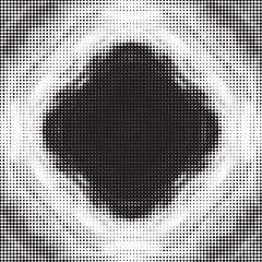 Abstract Halftone Optical Illusion with Radial Dot Gradient