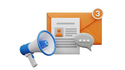 3D Announcement, Mail, and Message Icons