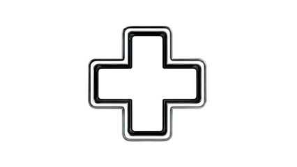 Obraz premium 3D Rendered Outline of a Cross Symbol