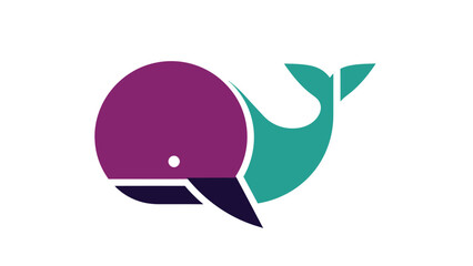 Obraz premium Stylized whale illustration with vibrant colors and minimalist design, perfect for branding.