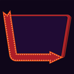 Retro Arrow Sign with Light Bulbs