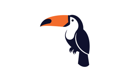 Obraz premium Colorful toucan bird perched elegantly against a pristine white backdrop, showcasing its vibrant plumage.