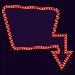 Retro Arrow Sign with Light Bulbs