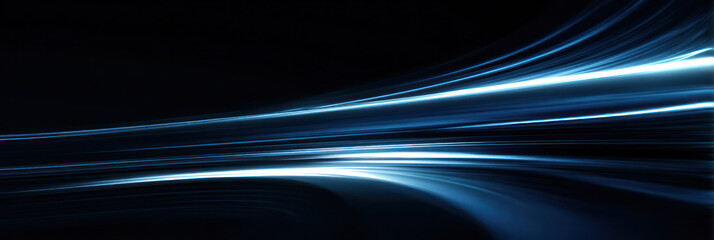 Abstract digital artwork featuring flowing blue light streaks on a dark background. Dynamic, modern, and futuristic visual with smooth gradients and glowing textures.