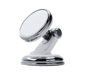 Unbranded silicone suction phone mount with lever open isolated on transparent background.
