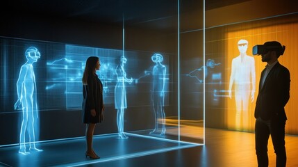Virtual Meeting Metaverse, Hologram, Collaboration, Office, Future, Technology, Business, Innovation